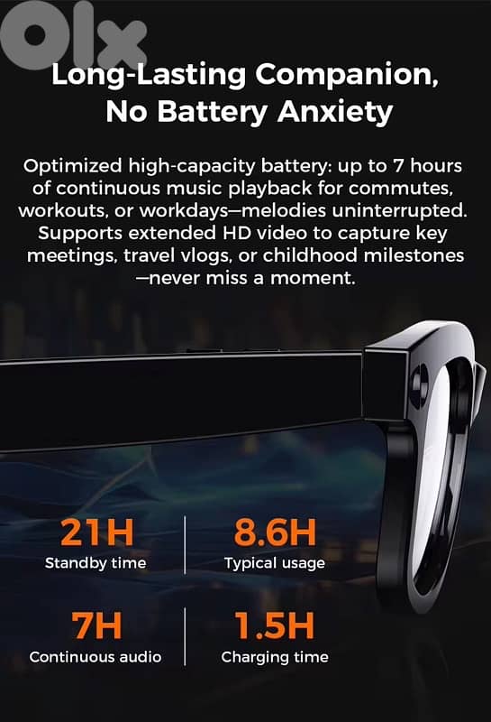 CYAN AI smart glasses - 8MP live recording - long lasting battery 4