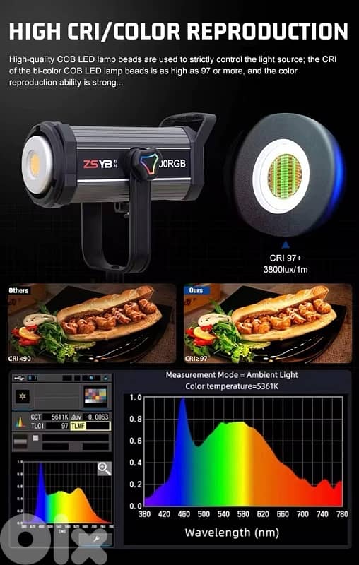 2 x ZSYB 500 RGB Colors Photography Lighting 5