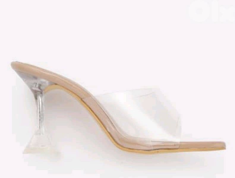 Women's Clear Heeled Sandals Square Toe Transparent 1