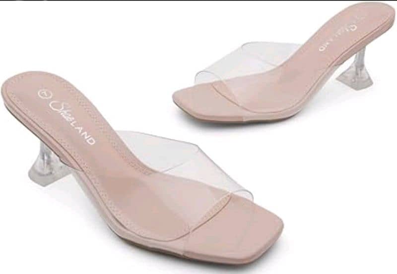 Women's Clear Heeled Sandals Square Toe Transparent 2