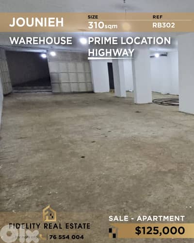 Warehouse for sale in Jounieh RB302 مستودع  للبيع في جونيه