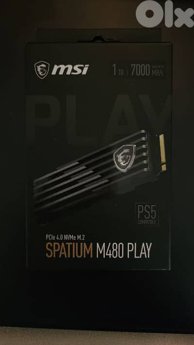 MSI SPATIUM M480 PCIe Play 1TB 4.0 NVMe M. 2 with heatsink