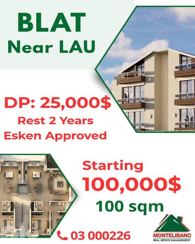 Apartment For Sale in Blat بلاط with Installment Plan