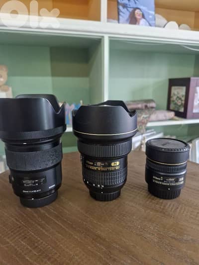 lens for nikon (50 1.4)(14-24)(10.5)+ screen sony
