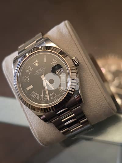 Rolex Datejust II 41mm Gold Fluted Roman Dial With Papers