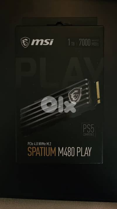 MSI SPATIUM M480 PLAY 1TB COMPATIBLE WITH PS5 PCIe 4.0 NVMe M. 2