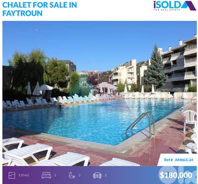 Furnished 2 bedroom Chalet+access pool 4sale in Feytroun-Satellity