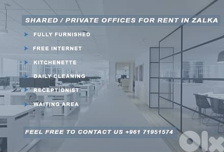 SHARED / PRIVATE OFFICES FOR RENT IN ZALKA