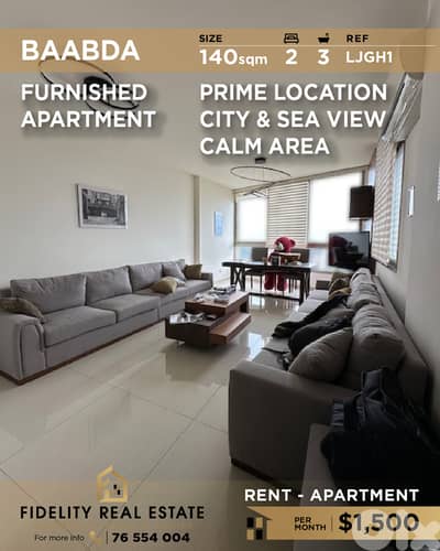 Apartment for rent in Baabda LJGH1 شقة مفروشة للإيجار في بعبدا