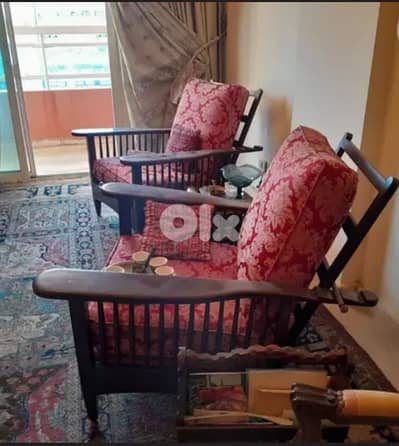 كنب فوتوي عدد٢ شازموريس اصلي قديم ضهر متحرك chaise morice