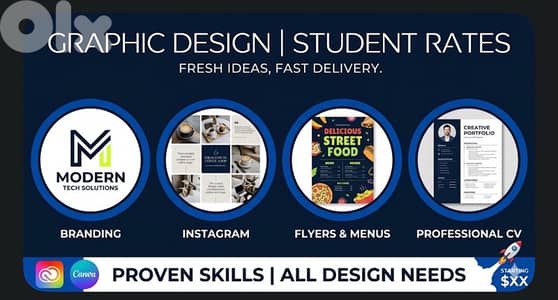 Modern Graphic Design | Logos & Social Media (Student Rates!)
