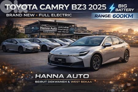 Toyota Camry 2025 electric brand new' WARRANTY 8 YEARS big battery