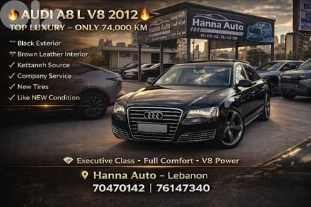 Audi A8 2012 V8 company source low km one owner all servis in company!