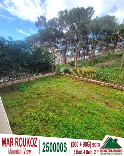 200 sqm Apartment For Sale in Mar Roukoz مار روكز with 90 sqm Garden