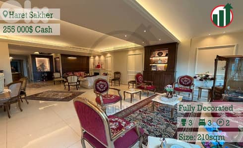 Fully Decorated Apartment for Sale in Haret sakher!!!