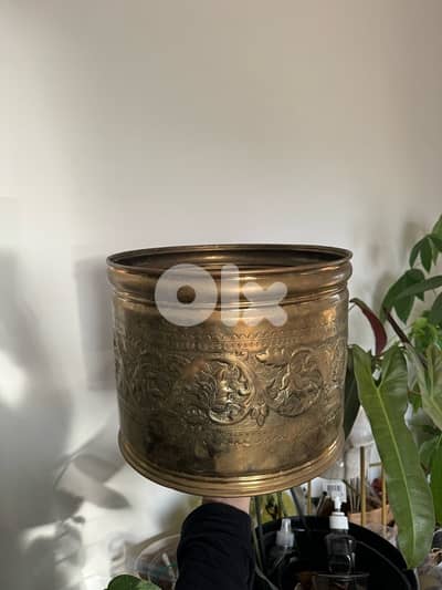 vintage brass planter pot