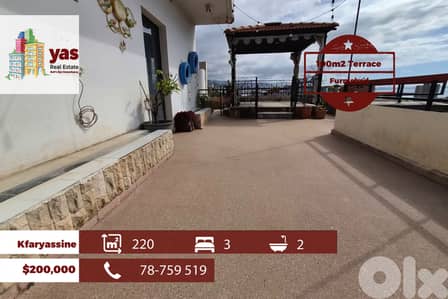 Kfaryassine 220m2 | 100m2 Terrace | Furnished | Open Sea View | MCH