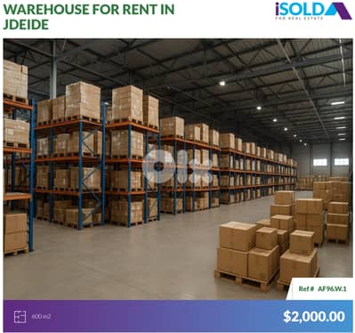 600 m2 warehouse 4rent in Jdeide -Metn - مستودع للإيجار في الجديدة