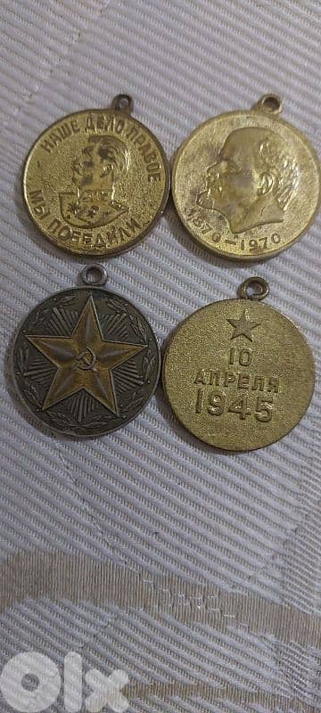 Set of four USSR Medals Memorial for Lenin Stalin & WW2
