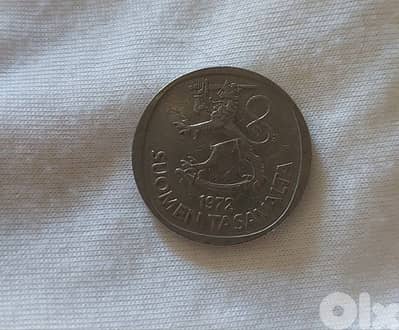Finland Coin One Mark year 1972 عملة نقدية فنلندا ١ مارك عام ١٩٧٢