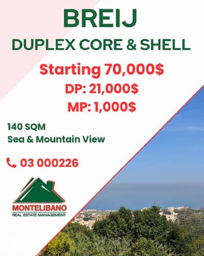 140 sqm Duplex For Sale in Breij بريج with Installment Plan