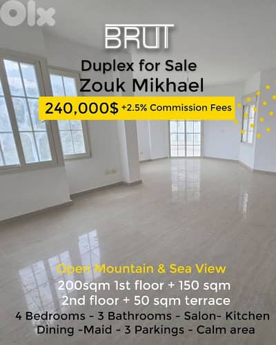 285 sqm Duplex in Zouk Mikhael Open views