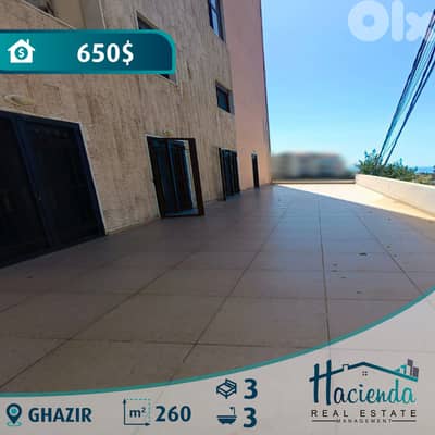 Apartment With Terrace For Rent In Ghazir