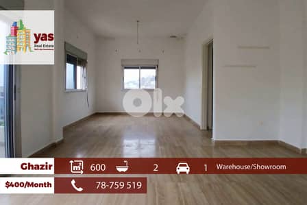 Ghazir 600m2 | Warehouse | Rent | Mint Condition | YV/RH