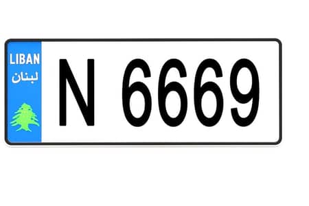 Golden plate number 6669/N