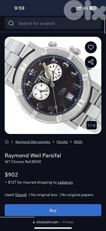 very clean raymond weil original 200$ final 1