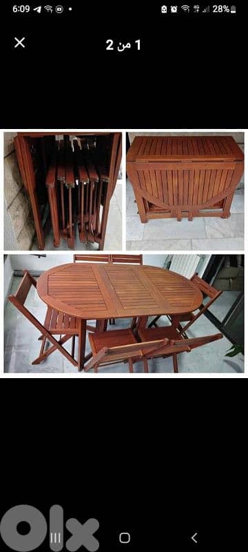 طاولي ٦كراسي اوروبي خشب مسيف