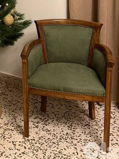 2 x Green Armchairs