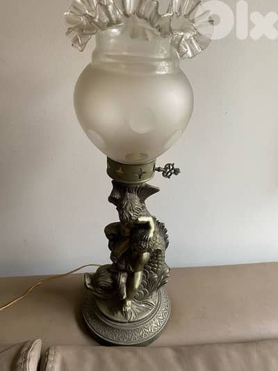 vintage lamp old italian signed 55 cm
