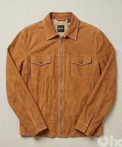 End Season Sale Hugo Boss suede leather Jacket color light brown