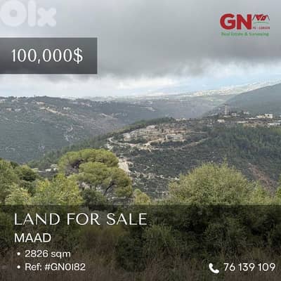 For Sale Land in Maad 2826m² ONLY for 100K أرض في معاد