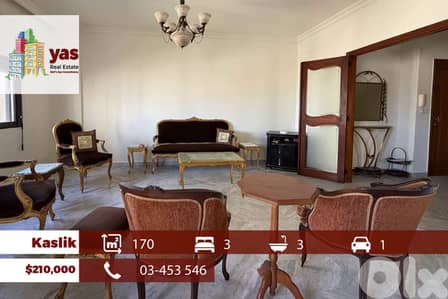 Kaslik 170m2 | Well Maintained | Calm Area | Prime Location | EH
