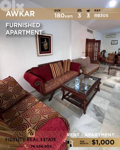 Apartment for rent in Awkar RB305 شقة للإيجار في عوكر