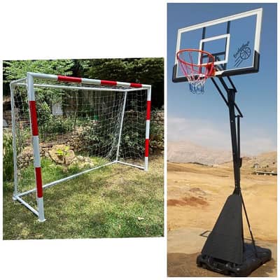 Mini football +movable basketball hoop (fun & fitness in 1 set)