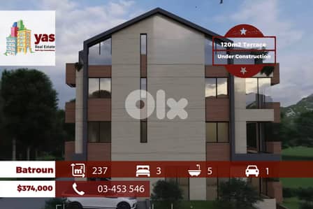 Batroun 237m2 | 120m2 Terrace | Payment Facilities | Open View | MCH