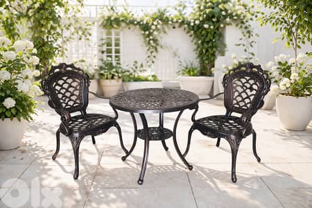 طقم بيسترو أنيق للخارج (طاولة + 2 كرسي) سعر نهائي 380$