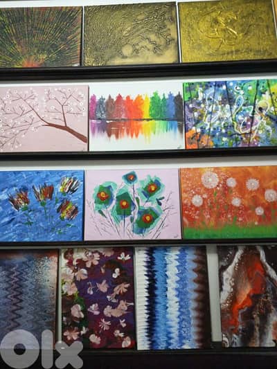 acrylic on canvas paint handmade  لوحات على الطلب او جاهزة شغل ايد