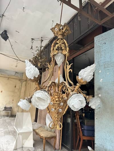 Bronze frensh chandellier ثريا برونز فرنسية شعلّة انتيك روعة حجم كبير