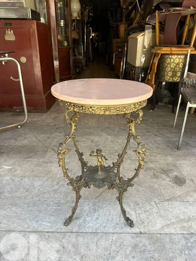 Frensh bronze round marble top table salon 70cmx45cm 250$