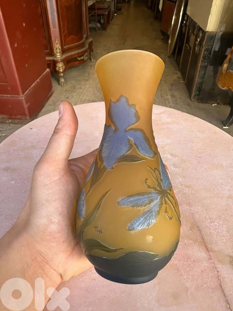 Emile galle vase original 20cm art glass 1