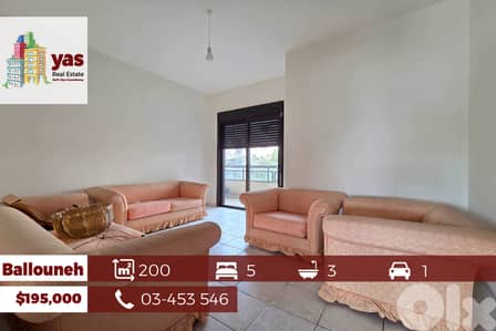 Ballouneh 200m2 | Well Mainatined | Open View | Calm Area | Catch |TO