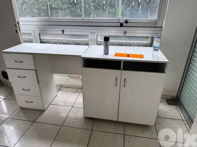 Office Desk + Storage Cabinet Set (2 Units)