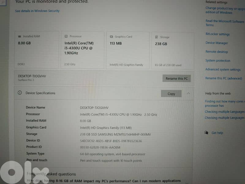 Surface 3 pro laptop 1