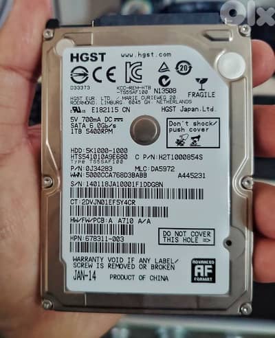 1tb hdd external 2.5 in mint condition