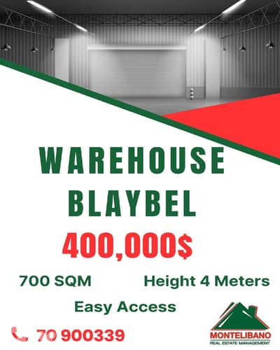 700 sqm Warehouse For Sale in Blaybel بليبل with Easy Access