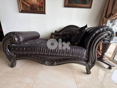 dark brown leather couch